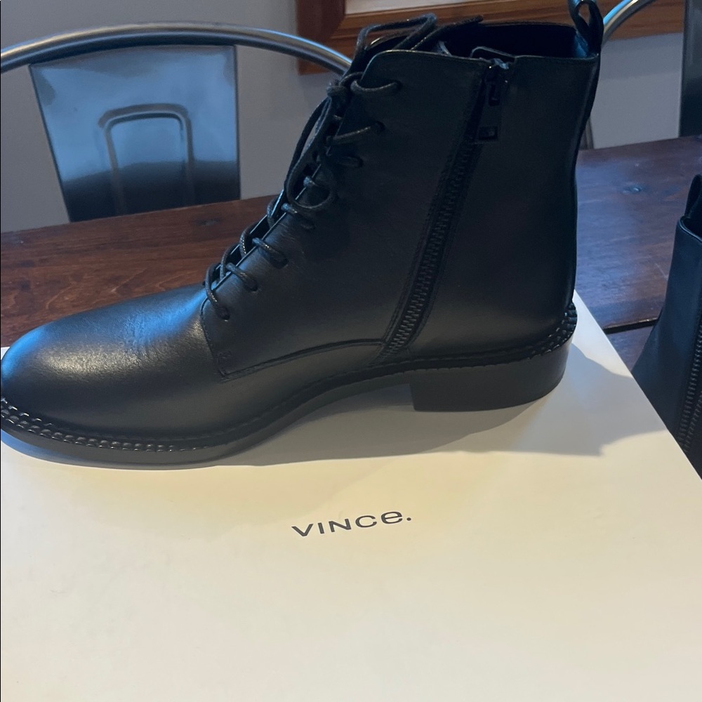 Vince Sleek Black Moto Boots